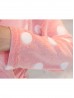 Polka Dots Print Flannel House Robe W/ Pockets and Nightgown Set  (HW1057 + PJ1003PK)
